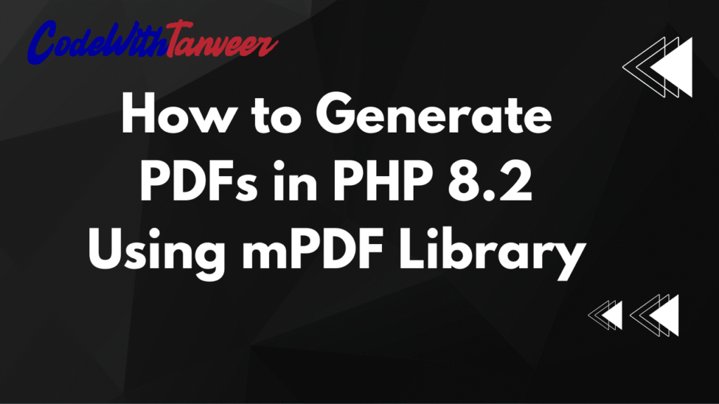 How to Generate PDFs in PHP 8.2 Using mPDF Library